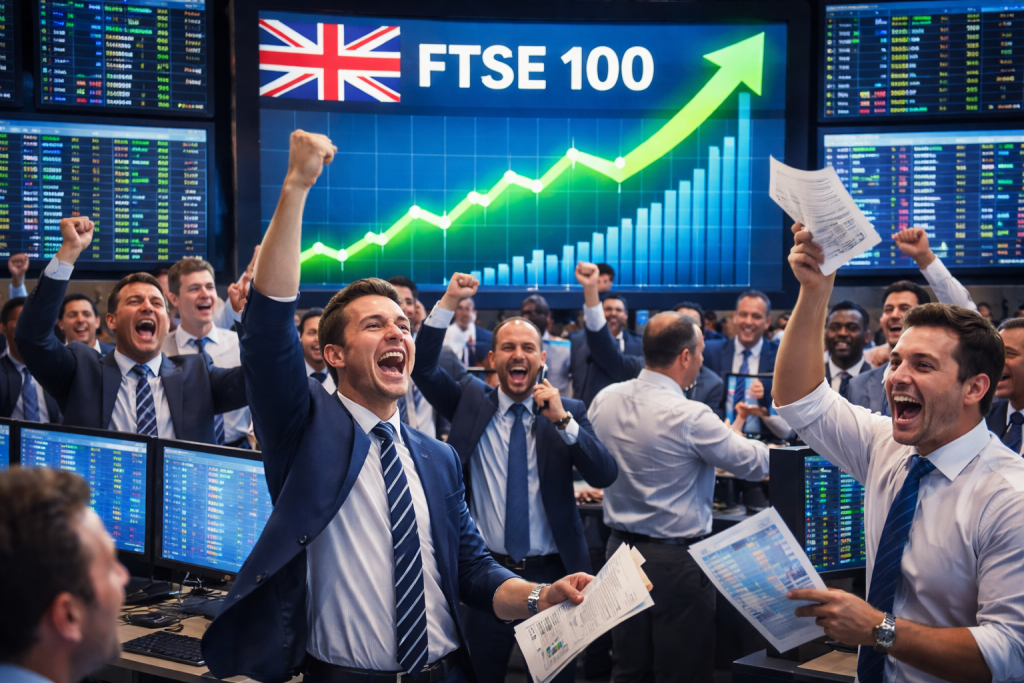 FTSE 100 Index soared to a record high thanks to these stocks